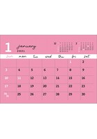 卓上 置くだけで幸運を呼びこむカラー［ピンク］ 2021年カレンダー