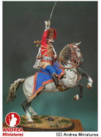 アンドレアミニチュア S8-F20 プロシア 軽騎兵（ユサール） 将校（騎馬）（1762年）