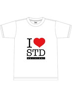 お前の財布でどこまでもオリジナルI LOVE STD Tシャツ（白・サイズS）