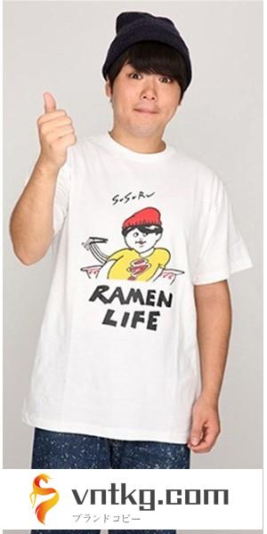 RAMEN LIFE Tシャツ（赤・サイズL）