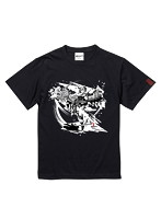 御城プロジェクト:RE～CASTLE DEFENSE～ 墨絵Tシャツ安土城 タイプ:黒 サイズL
