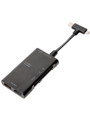 ミヨシ USB Type-Cコネクタ搭載カードリーダ・ライタ付きUSB OTGアダプタ 2ポート ブラック SCR-SDH06/BK