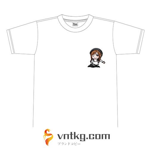 【山崎ひびき】オリジナルミニキャラTシャツ（ホワイト・サイズXL）