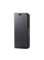 iPhone12 mini ケース カバー 手帳 フラップ レザー 薄型 スリム カード マグネット スタンド 軽い シンプル ビジネス ブラック