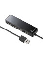 サンワサプライ HDD接続対応・面ファスナー付4ポートUSB2.0ハブ ブラック USB-HTV410BKN2
