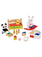 おもちゃいっぱいセット-しろウサギ・パンダの赤ちゃん-