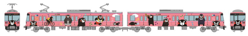 33140 鉄道コレクション 熊本電気鉄道03形（くまモンラッピング・チャイニーズピンク）2両セット