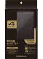 グリーンハウス HDMIスプリッター GH-HSPF4-BK（4ポート/4K2K/スチールブラック）