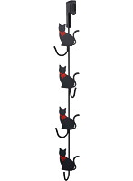 ドアハンガー 猫 4連 ブラック