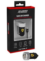 Ferrari 公式ライセンス品 2USBポート 2.1A車載充電器 microUSBケーブル付（Slim Car Charger） FERUCC2...