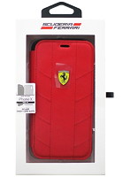 Ferrari 公式ライセンス品 iPhoneX専用 ナイロン手帳型ケース SF- Booktype Case-Racing Tyres-Red IPHO...