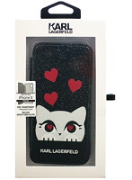 KARL 公式ライセンス品 iPhoneX専用 グリッター手帳型ケース Booktype Case-Choupette Valentine-Glitte...