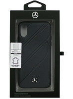 Mercedes 公式ライセンス品 iPhoneX専用 本革ハードケース NEW ORGANIC I-Genuine leather Hard Case-Bl...