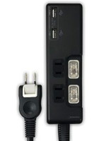 HIDISC USB 2ポート付 節電タップ（独立スイッチ付） 2個口＋2USBポート ブラック HDUTC2U2B