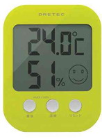 DRETEC デジタル温湿度計 オプシス 5段階の表情で室内の快適度を表示 O-230GN
