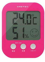 DRETEC デジタル温湿度計 オプシス 5段階の表情で室内の快適度を表示 O-230PK