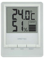 DRETEC 快適度を5段階で表示 見やすい大画面表示の温湿度計 デジタル温湿度計 スタシス ホワイト O-233WT