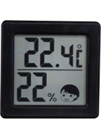 DRETEC 温湿度計 熱中症 インフルエンザの危険度を表示する 小さいデジタル温湿度計 ブラック O-257BK