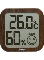 DRETEC デジタル温湿度計 ダークウッド O-271DW