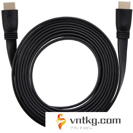 HDMIケーブル フラット 3m HDMIver1.4 金メッキ端子 High Speed HDMI Cable ブラック AS-CAVS002