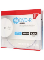 hp DVD-R インクジェットプリンター対応ホワイトワイドレーベル（内径23mm） スリム（Slim） 5枚 DR120C...