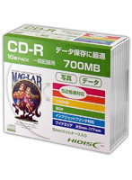 HIDISC CD-R データ用5mmスリムケース10P HDCR80GP10SC