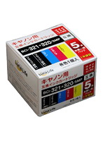 ワールドビジネスサプライ Luna Life キヤノン用 互換インクカートリッジ BCI-321＋320/5MP 5本セット