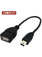 10個セット 3Aカンパニー USB2.0 A（メス）-miniUSB（オス）変換ケーブル 0.2m UAD-AMNB UAD-AMNB02X10