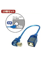 10個セット 3Aカンパニー L型変換USBケーブル USB2.0 Btype 0.2m 左向き UAD-B20LL02 UAD-B20LL02X10