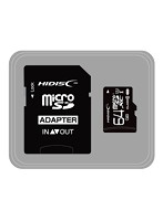 HIDISC microSDHCカード 64GB CLASS10 UHS-1対応 高速転送 Read80 SD変換アダプタ付き HDMCSDX64GCL10UIJP3