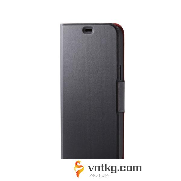 iPhone 12 Pro Max ケース カバー 手帳 フラップ レザー 薄型 スリム カード マグネット スタンド 軽い シンプル ビジネス ブラック