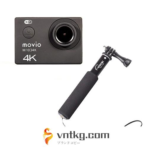 NAGAOKA WiFi機能搭載 高画質4K Ultra HD アクションカメラ ＋ セルフィスティック M1034K＋VE-2248
