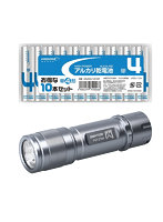 GENTOS LED懐中電灯 閃 ＋ アルカリ乾電池 単4形10本パック FLP-2106＋HDLR03/1.5V10P