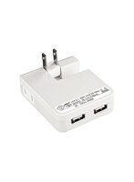 サンワサプライ USB充電タップ型ACアダプタ（出力2.1A×2ポート）ホワイト ACA-IP25W