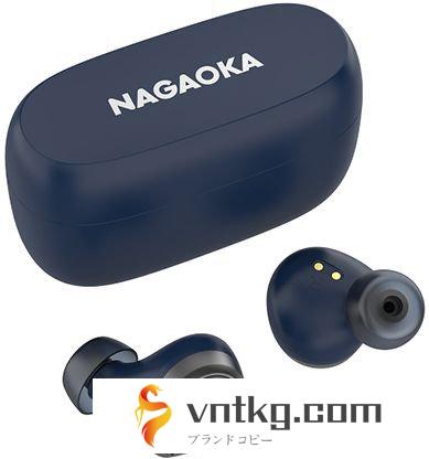 NAGAOKA Bluetooth5.0対応 オートペアリング機能搭載 長時間連続再生完全ワイヤレスイヤホン ブルー BT824BL