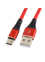 HORIC USBケーブル USB A- USB Type-C 10cm レッド コットンメッシュケーブル HU01-425RD