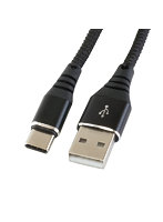 HORIC USBケーブル USB A- USB Type-C 1m ブラック コットンメッシュケーブル HU10-438BK