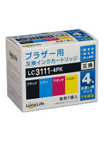 ワールドビジネスサプライ Luna Life ブラザー用 互換インクカートリッジ LC3111-4PK 4本セット LNBR311...