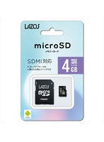 20個セット Lazos マイクロSDカード 4GB L-4MSD6X20