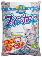 固まる紙製猫砂 ファインホワイト 12L