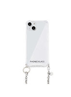 PHONECKLACE チェーンショルダーストラップ付きクリアケース for iPhone 13 mini シルバー PN21584i13MNSV