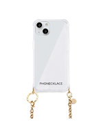 PHONECKLACE チェーンショルダーストラップ付きクリアケース for iPhone 13 ゴールド PN21590i13GD