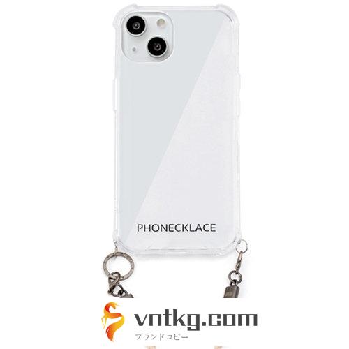 PHONECKLACE ロープショルダーストラップ付きクリアケース for iPhone 13 ベージュ PN21592i13BG