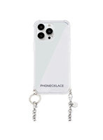 PHONECKLACE チェーンショルダーストラップ付きクリアケース for iPhone 13 Pro Max シルバー PN21613i1...
