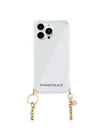 PHONECKLACE チェーンショルダーストラップ付きクリアケース for iPhone 13 Pro Max ゴールド PN21614i1...