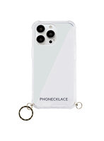 PHONECKLACE ストラップ用リング付きクリアケース for iPhone 13 Pro Max ゴールドチャーム PN21616i13PMGD