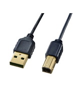 サンワサプライ 極細USBケーブル （USB2.0 A-Bタイプ） 0.5m ブラック KU20-SL05BKK