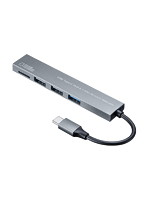 サンワサプライ Type-C 3ポート コンボスリムハブ（microSDカードリーダー付き） USB-3TCHC19S