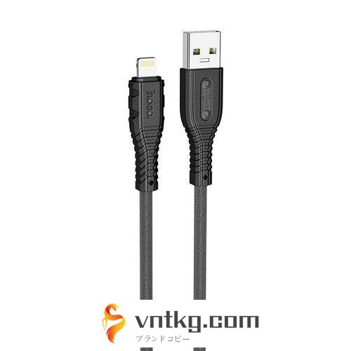 JTT hoco X67 nanoシリコンケーブル 2.4A USB-A to iOS ブラック X67-NANOSAL-BK