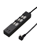 YAZAWA 個別スイッチ付3AC2USB3.4A2m ブラック Y02KS532BK2U